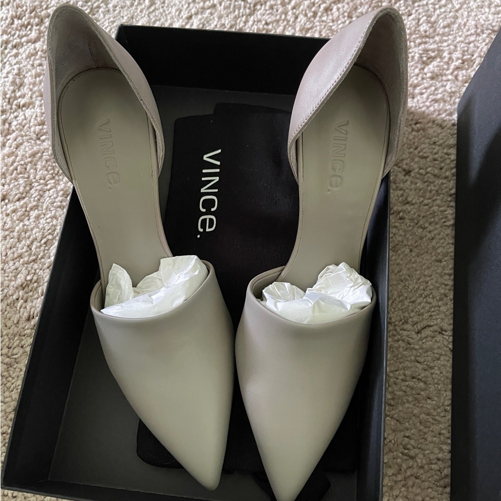 Authentic VINCE  Claire D'ORSAY HEELS ~ leather claire paulette pumps Size 7.5